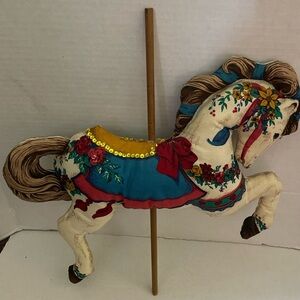 Carousel Horse Accent, hand sewn cloth horse